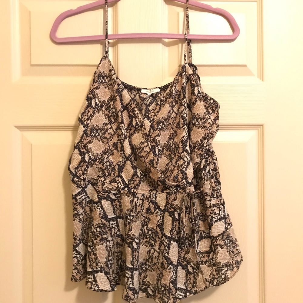 Snake print wrap top